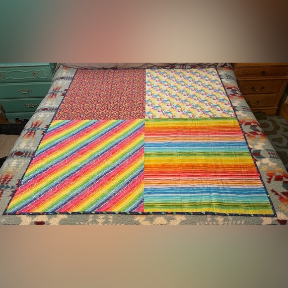 NEW Handmade Quilt Inside Out Movie Theme Colorful Throw Size - Picture 3 of 4